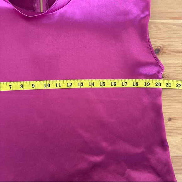 Melissa Nepton | Hot Pink Satin Sleeveless Blouse | Padded Shoulders | Size M - Picture 9 of 10